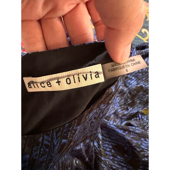 Alice + Olivia Mina Puff Sleeve Mini Dress Size 8 - Picture 6 of 7